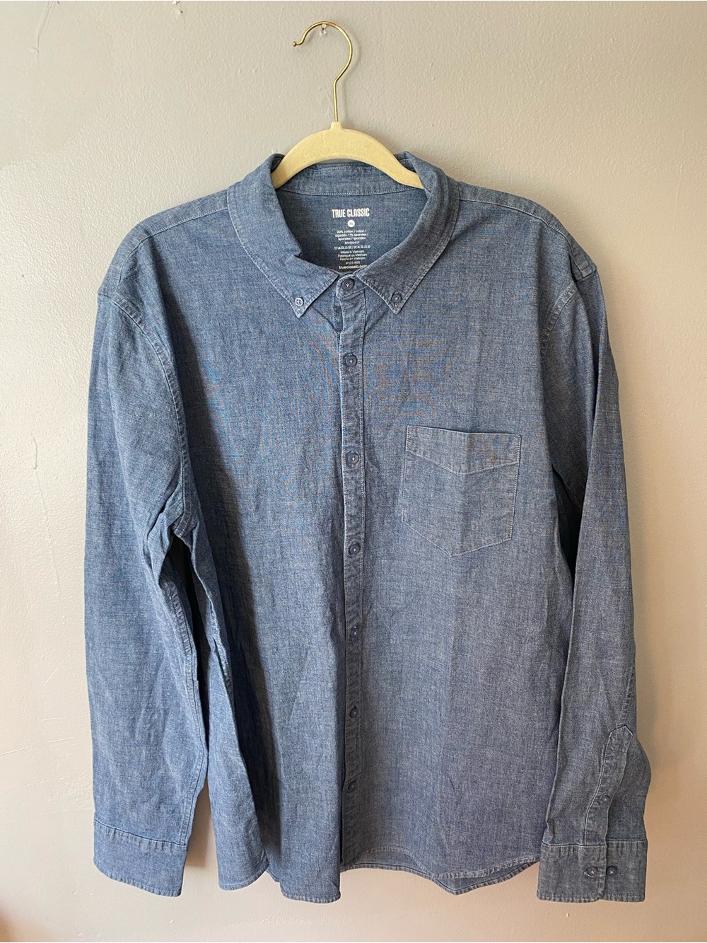 True Classic Denim Button Up Shirt XL NWT Men’s Western Casual